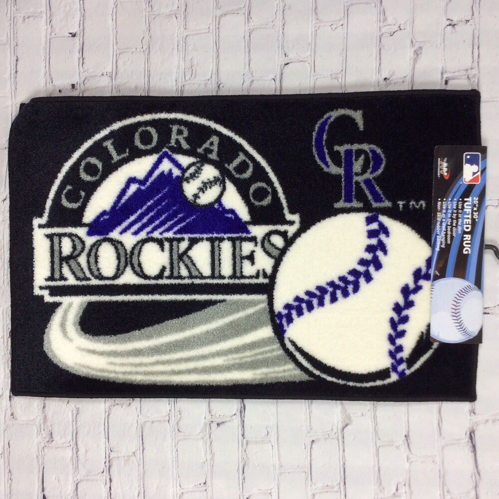 MLB Colorado Rockies Non-Skid Rug/Mat (20”X30”) Baseball Man/Fan Cave Tailgating